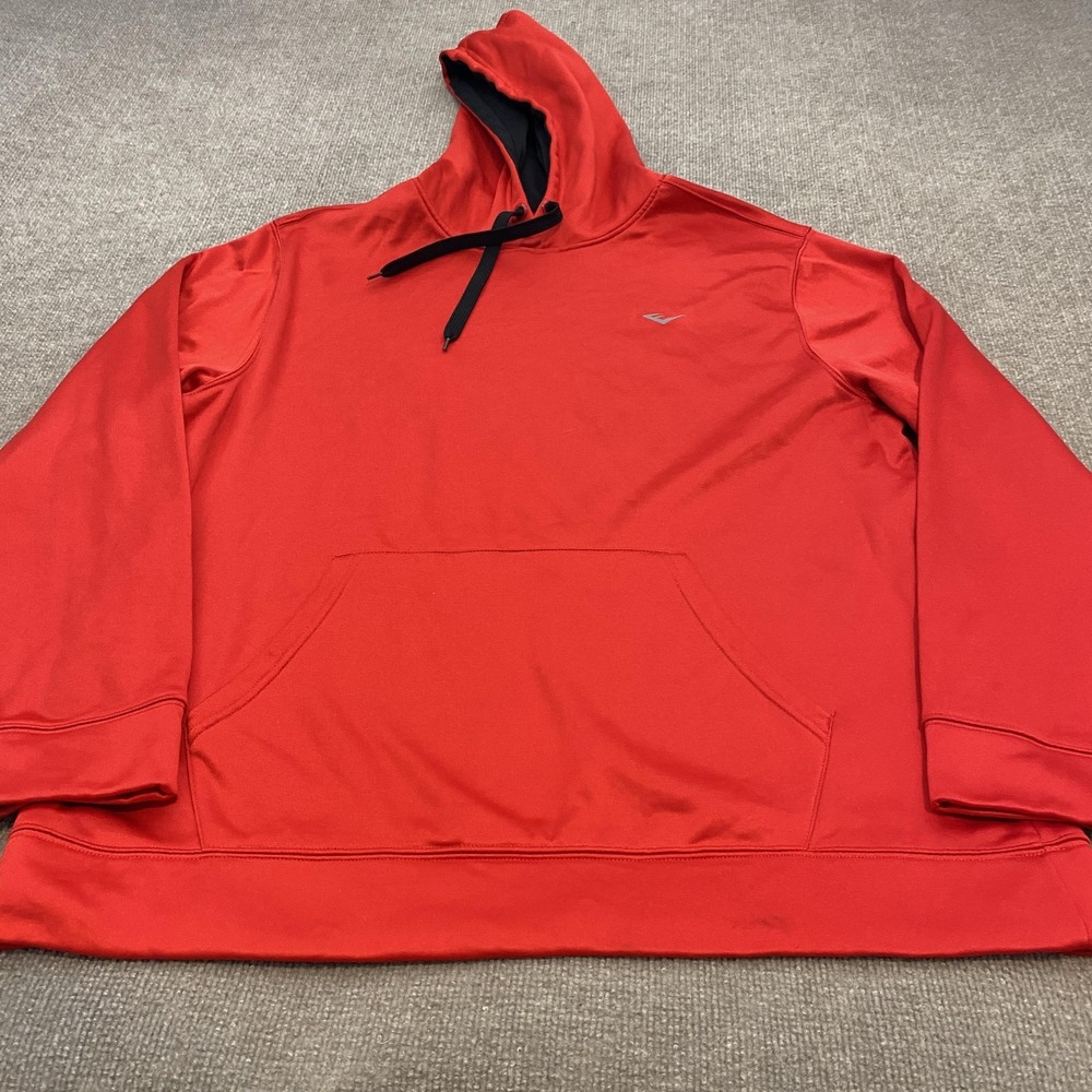Everlast Hoodie Mens 2XL Red Pullover Fleece Sweatshirt Logo Lined Pocket